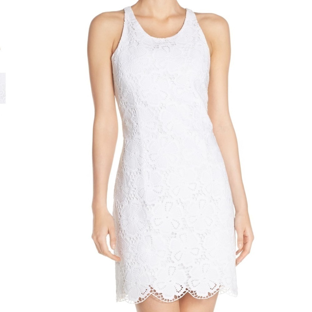 Lilly Pulitzer Grayes Eyelet white Lace Shift Dress Size 0